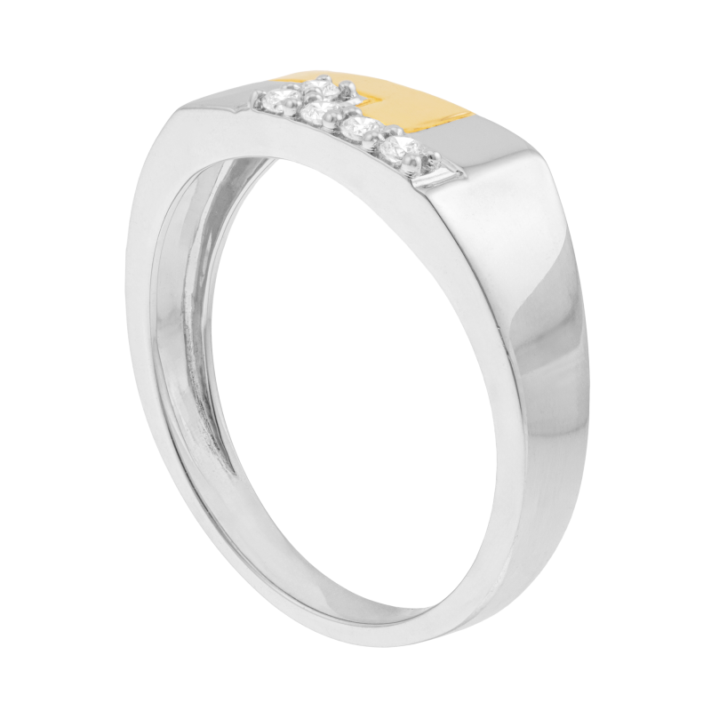 Chevalière en 2 ors et diamants