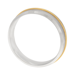 Alliance en or jaune, argent et argent rhodié, 5 mm, anneau 