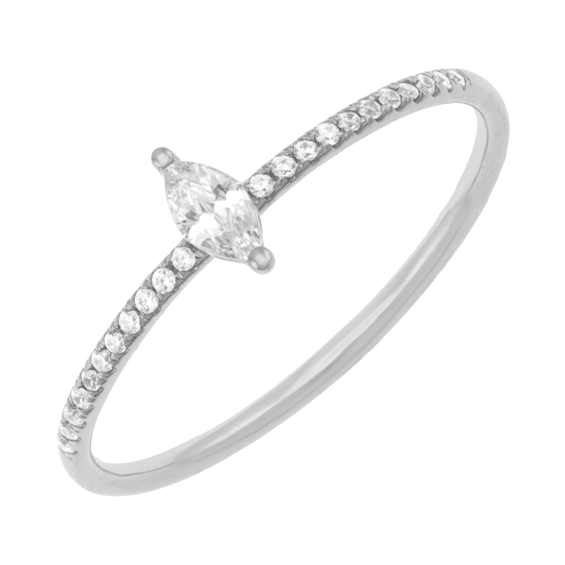 Bague en platine et oxydes de zirconium 