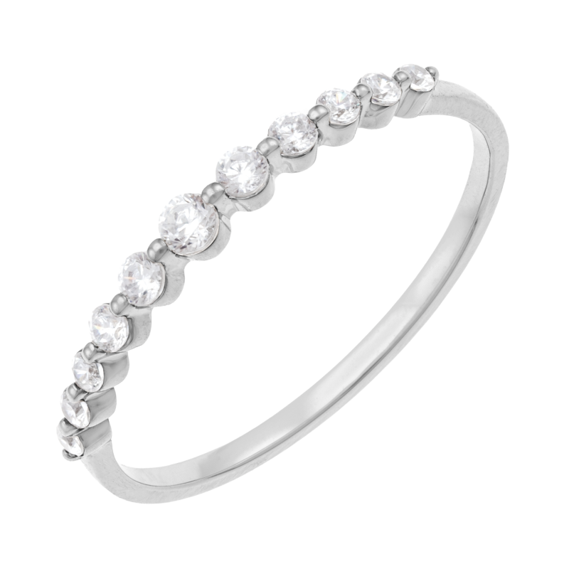 Bague en platine et oxydes de zirconium 