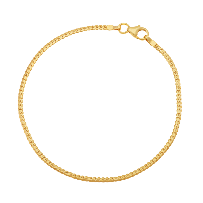 Bracelet en or jaune, maille gourmette
