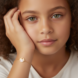 Bracelet en or jaune et laque, lapin
