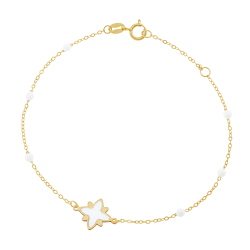 Bracelet en or jaune et laque