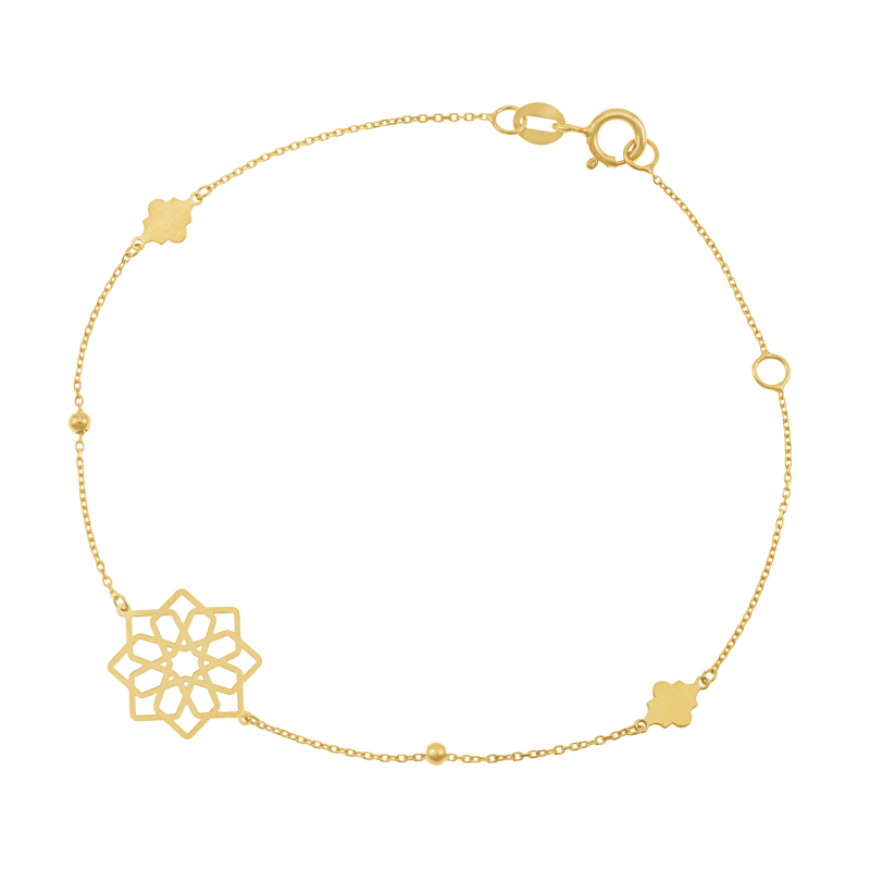 Bracelet en or jaune, motif ajouré