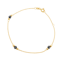 Bracelet en or jaune et hématites carrées