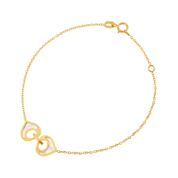 Bracelet en or jaune et double nacre