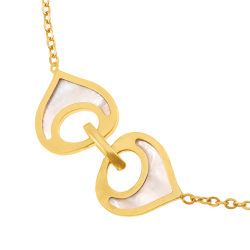 Bracelet en or jaune et double nacre