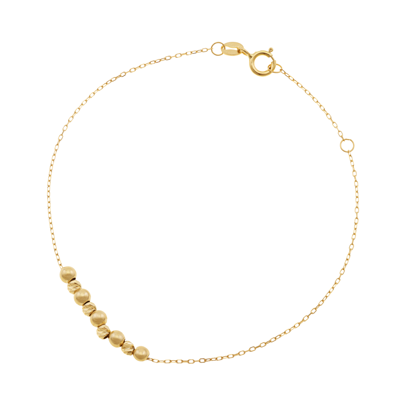 Bracelet en or jaune, boules