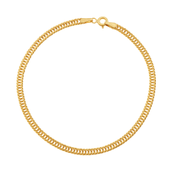 Bracelet en or jaune, maille gourmette diamantée