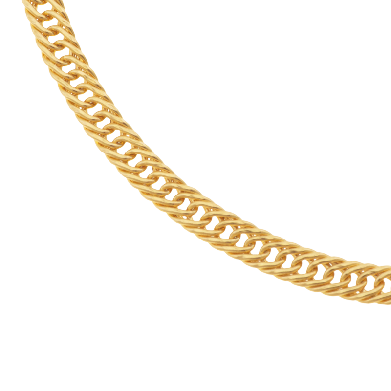 Bracelet en or jaune, maille gourmette diamantée