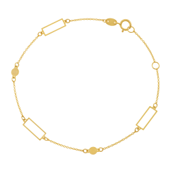 Bracelet en or jaune, rectangle