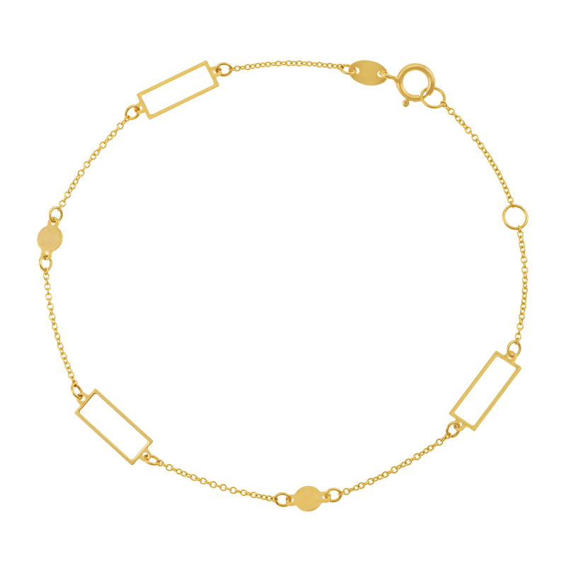 Bracelet en or jaune, rectangle