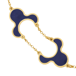 Bracelet en or jaune et laque bleue