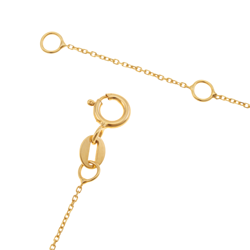 Bracelet en or jaune et laque, coeurs