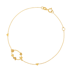 Bracelet en or jaune , ajouré coeurs