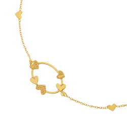 Bracelet en or jaune , ajouré coeurs