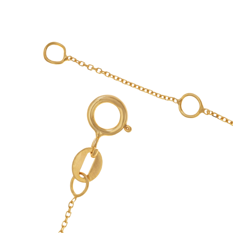 Bracelet en or jaune et laque, chat