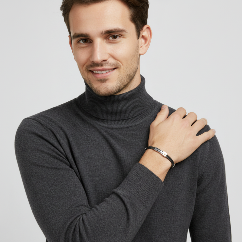 Bracelet jonc en or jaune et acier