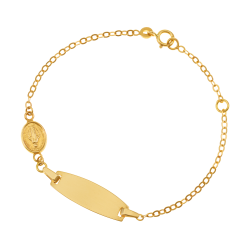 Bracelet identité en or jaune, Vierge
