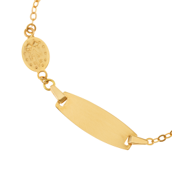 Bracelet identité en or jaune, Vierge