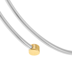 Bracelet jonc en or jaune, argent rhodié et fil intérieur titane