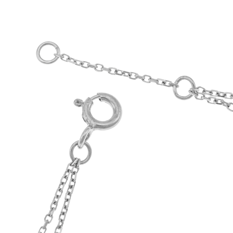 Bracelet en or jaune et argent rhodié, double chaîne