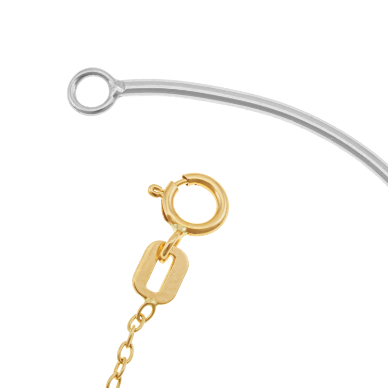 Bracelet en or jaune et argent rhodié, laque, coccinelle
