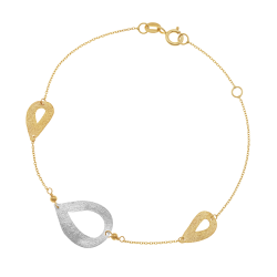 Bracelet en or jaune et argent rhodié 