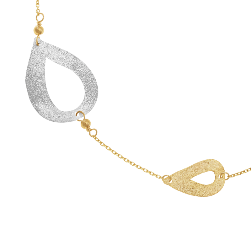 Bracelet en or jaune et argent rhodié 