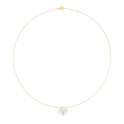 Collier en or jaune et rhodié, diamants