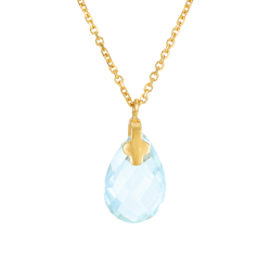 Collier en or jaune et oxyde de zirconium