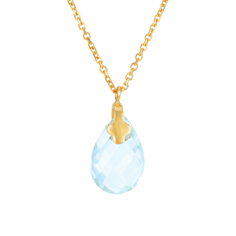 Collier en or jaune et oxyde de zirconium