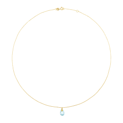 Collier en or jaune et oxyde de zirconium