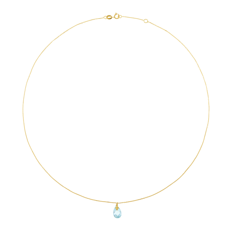 Collier en or jaune et oxyde de zirconium