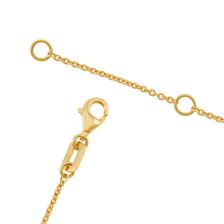 Collier en or jaune et rhodié, cristaux de synthèse marrons et perles de culture 