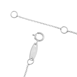 Collier en or gris et oxydes de zirconium, double ovale
