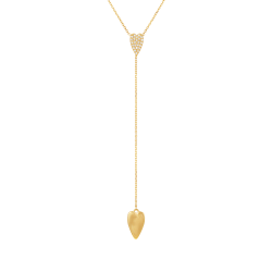 Collier en or jaune  et oxydes de zirconium, coeurs