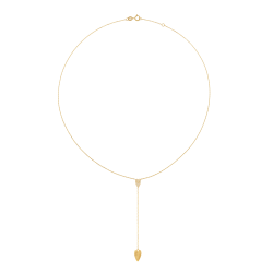 Collier en or jaune  et oxydes de zirconium, coeurs