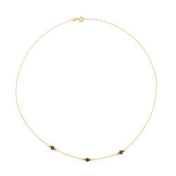Collier en or jaune et hématites carrées