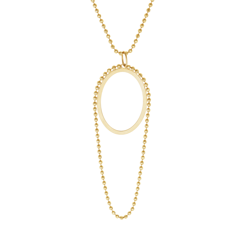 Collier en or jaune, maille boule