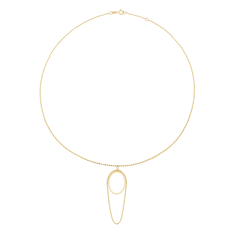 Collier en or jaune, maille boule