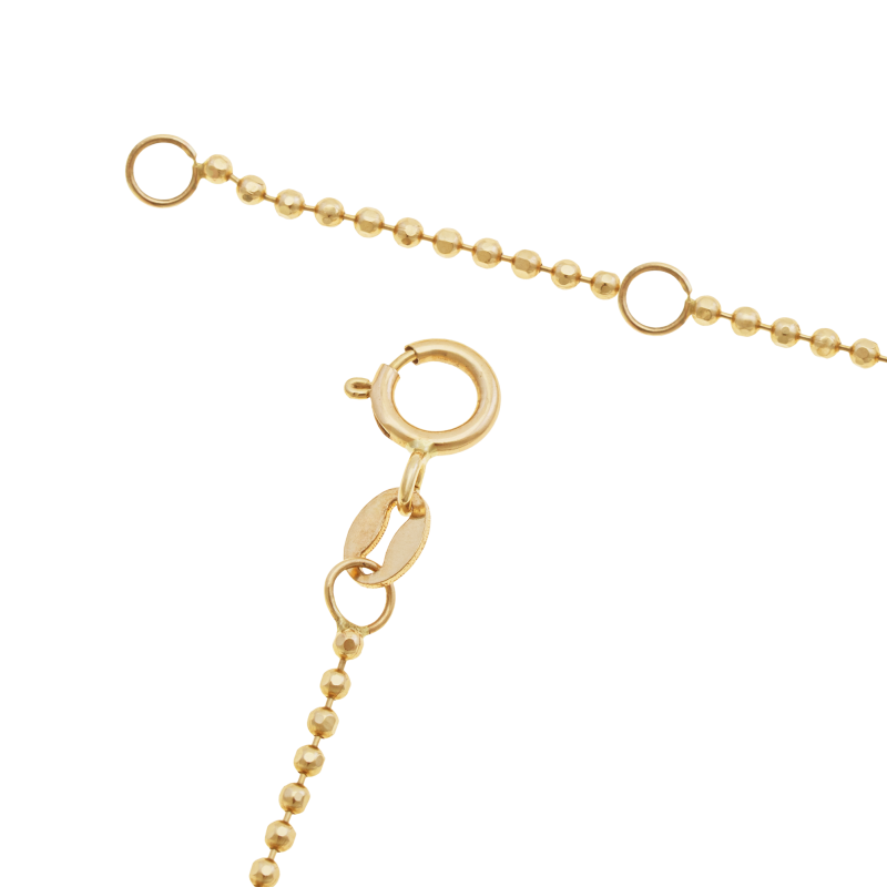 Collier en or jaune, maille boule
