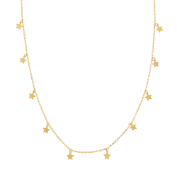 Collier en or jaune, étoiles