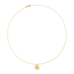 Collier en or jaune, feuille