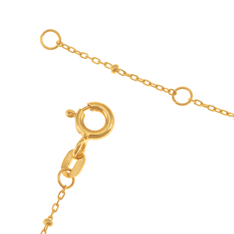 Collier en or jaune, feuille
