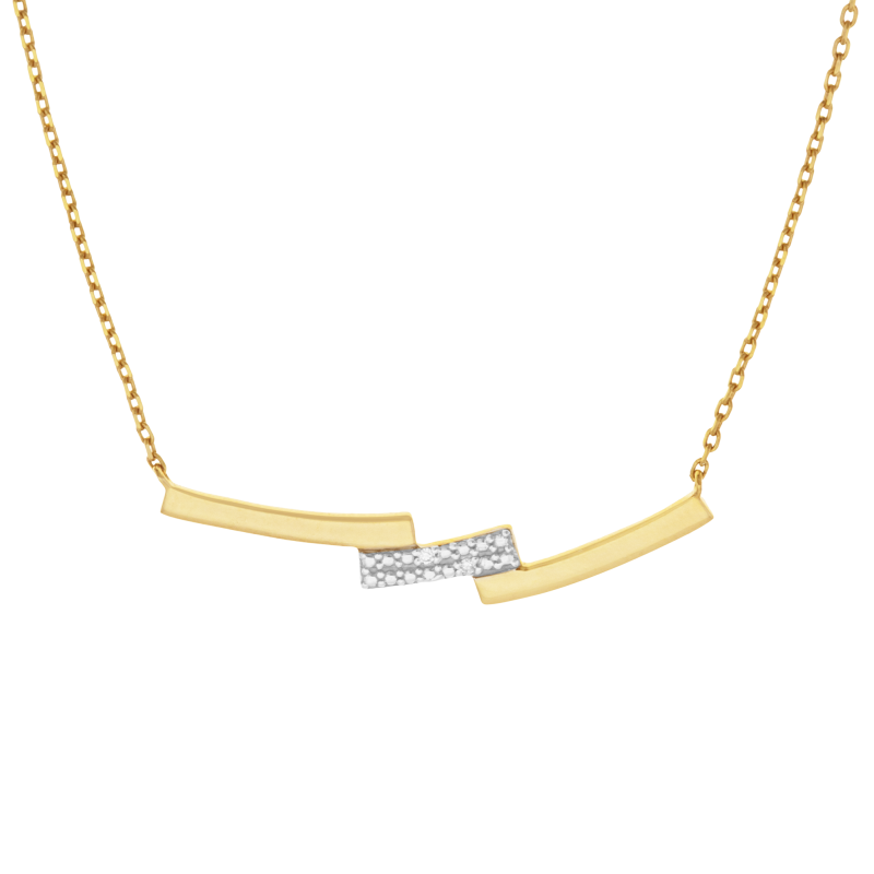 Collier en or jaune et rhodié, diamants 