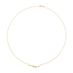 Collier en or jaune et rhodié, diamants 