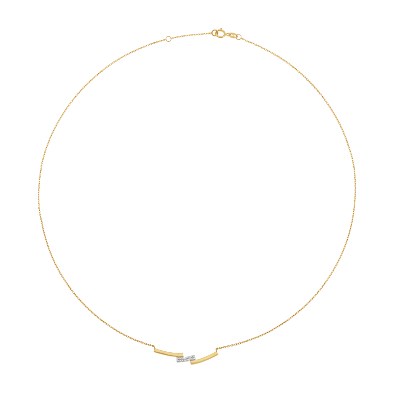 Collier en or jaune et rhodié, diamants 