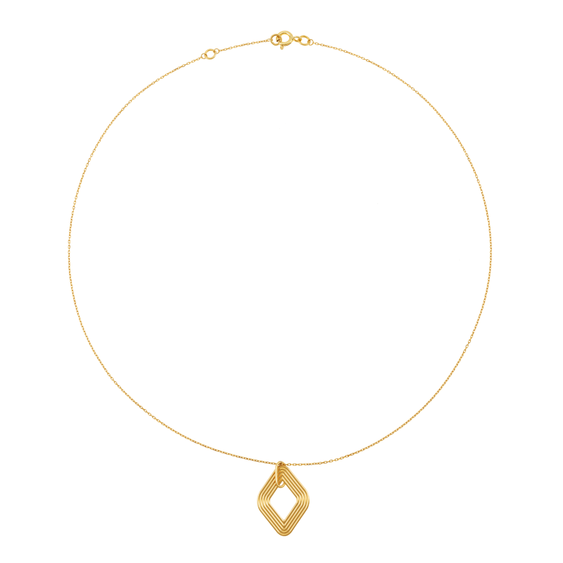Collier en or jaune, losange