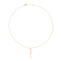 Collier en or jaune et oxyde de zirconium, Amour